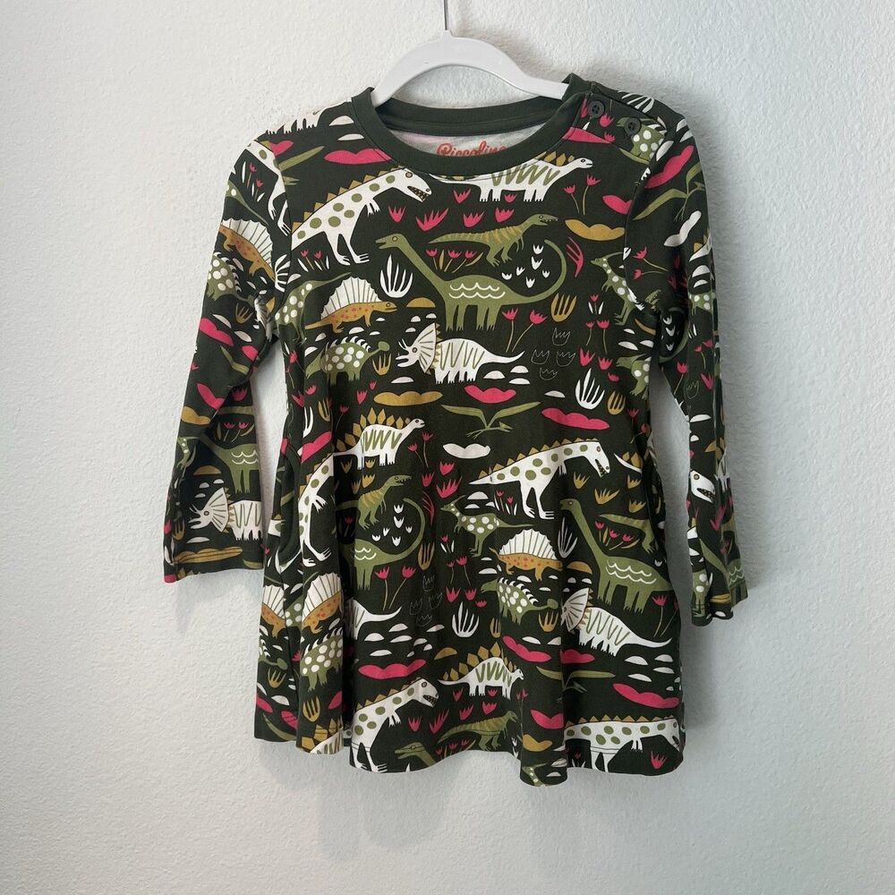 Piccolina Dinosaur Girls Sweatshirt Dress - Size 5 Party Birthday Summer School